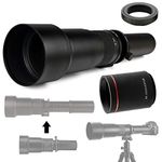 650-1300mm (w/ 2X- 1300-2600mm) f/8-16 HD Telephoto Zoom Lens for Nikon D5, D4, D850, D810, D800, D750, D610, D600, D7500, D7200, D7100, D5600, D5500, D5300, D5200, D3500, D3400 DSLR Cameras