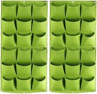 ZOENHOU 2 Pack Total 36 Roomy Pockets Green Vertical Garden Planter, Wall-Hanging Flower Pot Bags, Felt Wall Mount Balcony Planter Pouch for Herbs, Succulent, Flowers and Vegetables