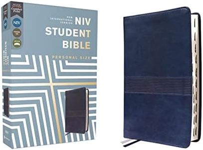 NIV, Student Bible, Personal Size, Leathersoft, Navy, Thumb Indexed, Comfort Print