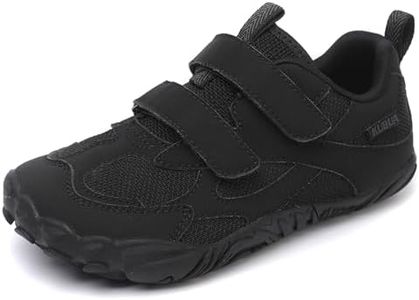 KUBUA Kids Barefoot Shoes Toddler Boys Girls Minimalist Zero Drop Sneakers for Sports Running Walking Tennis Hiking Pure Black 9 Toddler