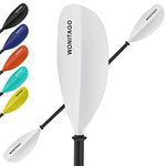 WONITAGO Kayak Paddles with Alloy Shaft and PP Blade, Floating Kayaking Oars, Adjustable 210-230 cm/82-90 Inches, White