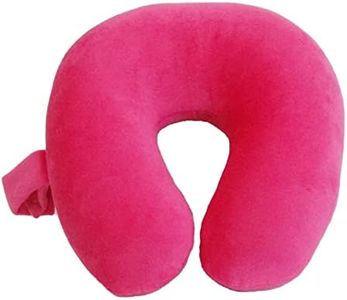 Wolf Essentials Kids Cozy Soft Microfiber Neck Pillow, Compact, Perfect for Plane or Car Travel, Pink