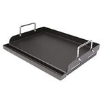 Griddle for Gas Grill, Flat Top Cast Iron Griddle Insert for Outdoor Gas Grill, 17" x13" Nonstick Coating Cooking Skillet Pan Teppanyaki for Weber Charbroil Camp Chef and Gas/Charcoal/Electric Grill