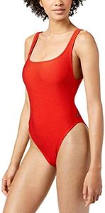 Reebok Red Low Back Ribbed One-Piece Swimsuit XL