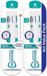 Pronamel Sensodyne Medium Toothbrush, Provides Tooth Enamel Protection and Cleans Better with Less Pressure - 4 Count