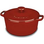 Cuisinart Chef's Classic Enameled Cast Iron 5-Quart Round Covered Casserole, Cardinal Red