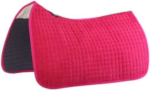 Harrison Howard All-Purpose Square Quilted Western Saddle Pad Breathable, Shock-absorbing Saddle Pad Comfortable Fit for Horses Hot Pink