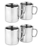 KC Stainless Steel Double walled Coffee MUG Set of 4