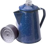 GSI Outdoors, 12 Cup Percolator Coffee Pot, Enameled Steel Coffee Boiler Kettle for Camping, Cabin, RV, Home Kitchen & Backpacking, Blue