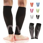 Calf Compression Sleeves for Men & Women - Leg Sleeve and Shin Splints Support - Varicose Vein Treatment for Legs & Pain Relief - Recovery , Ideal for Leg Cramp Relief , Football , Running , Basketball , Travel , Work , Sports , brace (Small, Black)