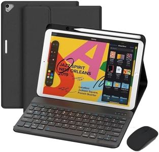 iPad Case Keyboard 10.2 10.5 in with Mouse, for iPad 2021 9th/2020 8th/2019 7th Gen 10.2 in, iPad Pro, Air 3rd Gen 10.5 in, with Detachable Wireless Bluetooth Keyboard and Build-in Pencil Holder case