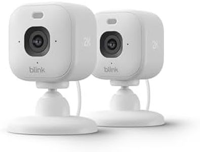 New Blink Mini 2K+ | Plug-in Indoor/Outdoor Security Camera | 2K wide-angle video | 4x Zoom | Colour night vision with built-in spotlight | Works with Alexa | 2 cameras – (White)