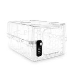 Urban August Dual Combination Medicine Box & Keyed Lockbox - Lockable Box for Everyday Use - Multi-Purpose lock for Home & Office Safety - Made of Industrial-Grade Plastic - One Size (Clear)