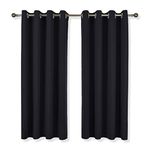 NICETOWN Black Out Curtains 2 Panels for Living Room - Halloween Thermal Insulated Room Darkening Grommet Curtains for Bedroom Window (52 Inch Wide by 63 Inch Long,Black,2 Pcs)