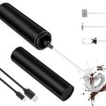 InstaCuppa Rechargeable Travel Milk Frother with 3 Speed Settings,4 Stainless Steel Whisks (Classic Froth,Egg Beater,Protein Mixer) Coffee Beater for Lattes & Cappuccino,Battery Powered,Black