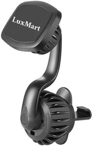 LuxMart Magnetic Phone Holder Car, [Never Blocking] AC Vent Mobile Holder for Car, Handsfree 360° Rotation, Fits All Smartphones, Strong Magnetic Hold [Never Falls]