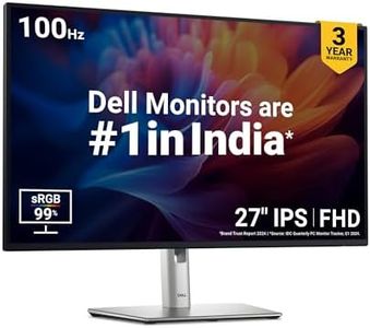 Dell P2725H 27 Inch FHD IPS Monitor, Anti-Glare, 99% SRGB, 100Hz, 5Ms (Fast), Ports: HDMI(1), DP 1.2, VGA, 3X USB 3.2 Gen1 (A), USB 3.2 Gen1 Type-C [15W PD] | Height Tilt Swivel Pivot