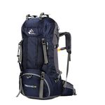 60L Waterproof Ultra Lightweight Packable Climbing Fishing Traveling Backpack Hiking Daypack,Backpack,Handy Foldable Camping Outdoor Backpack Bag with a Rain Cover (Navy Blue)