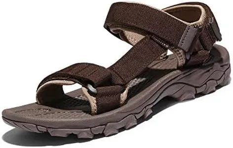 NORTIV 8 Men's Sandals Hiking Sports Lightweight Summer Water Arch Support River Open Toe Athletic Trail Outdoor Walking SandalsBrown Size 8 LANGDO 2