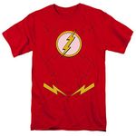 DC Comics Men's The Flash New Flash Uniform Justice League T-Shirt, Red, Medium