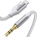 Syncwire Lightning to 3.5mm iPhone Aux Cord 3.3FT, [Apple MFI Certified] Aux Cord for iPhone, Car Stereo, Compatible with iPhone 14/13/12/11 Pro Max/Pro/Plus/Mini/XR/XS/8 Plus-Silver