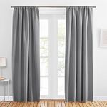 PONY DANCE 84 inch Length Curtains - 42W x 84L Window Curtain Draperies Room Darkening Solid Thermal Draperies Rod Pocket Panels Xmas Home Decorations for Living Room/Bedroom, Silver Grey,Set of 2