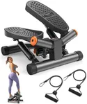 Niceday Twist Stepper for Exercise at Home, Mini Stepper with Resistance Bands, Stair Stepper with 300LBS Loading Capacity, Hydraulic Fitness Stepper with LCD Monitor Gray