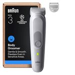 Braun Series 3 Body Groomer for Men, Pubic & Body Hair Trimmer, Waterproof Electric Ball Trimmer & Male Shaver for Sensitive Areas, SkinGuard Grooming Kit with 6 Tools, 80 Min Runtime, BG3575 Grey