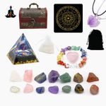 VNSTKWW Amethyst Moonstone Healing Crystals Set Gemstones Kits for Beginners Spiritual Crystal 7 Chakra Stones for Women to Protection Real Crystal Necklaces Bracelet Crystal Birthday Gift for Friend