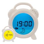 PurFlo Snoozee Sleep Trainer Clock for Toddlers | Kids Alarm Clock & Children's Night Light | Rechargeable & Portable