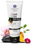 Ayouthveda Activated Charcoal Face Wash | Anti-Pollution, Deep Pore Cleaning & Oil Control | Skin Purifying & Deep Detox Formula | For Men & Women (Pack Of 1; 100ml)