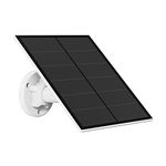 5W Solar Panel for Security Camera, USB Solar Panel for DC 5V Outdoor Rechargeable Battery Camera, Solar Panels with Micro USB and USB-C Port, Adjustable Security Mount, IP65 Waterproof, 9.8ft Cable