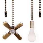 Ceiling Fan Pull Chain Decorative Ornaments Extension for 13.6 Inches Fan Pulls light and Fan For Ceiling Light Lamp Fan Chain 2 Pack (Bronze)