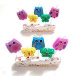 JM Future 10 Count Special Cake Candles Topper with Holder for Wedding Party Birthday Valentine's Day Cake Decoration, Perfect Wish Gift for Kid and Adult (Butterfly and Owl)