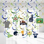 Football Decorations Hanging Swirl Decorations Football Theme Party Ceiling Decorations, American Football Hanging Swirls for Super Football Bowl Game Day Sport Game Party Supplies 30CT