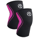 Rehband 5mm Knee Sleeves for Functional Training, Cross-Training & Powerlifting, Weightlifting Knee Support made of Neoprene, Unisex, Colour:Pink - 1 Pair, Size:Medium