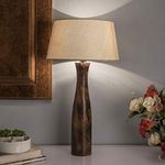 Homesake Antique Solid Timber Turned Table Lamp Antique Solid Timber Turned White Table Lamps - Home Decor Items