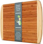 GREENER CHEF 18 Inch Extra Large Bamboo Cutting Board with Lifetime Replacements - Wood XL Cutting Boards for Kitchen - Organic Wooden Butcher Block and Chopping Board for Meat and Vegetables