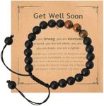 Get Well Soon Gifts for Men After Surgery Recovery Gifts for Adult Inspirational Christmas Birthday Gifts for Son Grandson Natural Stone Healing Bracelets for Husband Anniversary Presents for Him