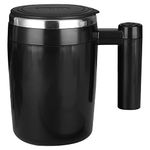 SDYGDB 380ml Self Stirring Mug Rechargeable Auto Magnetic Coffee Mug with Stir Bar Electric Stainless Steel Self Mixing Coffee Cup Suitable for Home Office Coffee Milk Cocoa Hot Chocolate(Black)