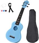 Kids Ukulele 21 inch Soprano Ukelele,Musical Instrument, Ukuleles for Beginners with Bag Picks Strings (Light blue)