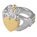 Memorial Gallery 2015S-6 Claddagh Ring Sterling Silver Two Tone Cremation Pet Jewelry, Size 6