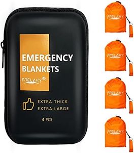 Frelaxy Emergency Blanket 2-Pack/4-Pack, Extra-Thick Extra-Large Space Blankets with Whistles, Storage Pouchs, and EVA case