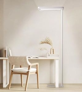 PalFish Motion Sensor Floor Lamp - Modern 100W Full-Spectrum Standing Lamp for Bedroom, Living Room & Office - Minimalist Industrial Design, 36000+h Lifetime, 95000LM, 4000K, White Floor Lamp