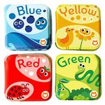 BabyBibi Floating Baby Bath Books. Kids Learning Bath Toys. Waterproof Bathtime Toys Toddlers. Kids Educational Infant Bath Toys. (Set of 4: Color Recognition Bath Books)