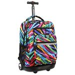 J World New York Sundance Rolling Backpack Roller Bookbag, Multicolor, 20 X 13 X 9" (H X W X D)", Sundance Rolling Backpack Roller Bookbag