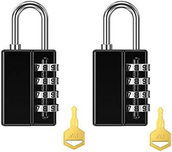 LOFICOPER 2 Pack Combination Lock with 2 Keys, 4 Digit Combination Padlock for Outdoor Use, Waterproof Padlock for Fence, Toolbox, Gate, Case