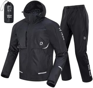 RIDEIRON Rain Suit Motorcycle Rain Gear Waterproof Jackets Pants Lightweight Durable Rainwear Outdoor Fishing Hiking for Men Women