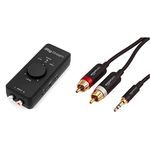 IK Multimedia iRig Stream | Streaming audio interface for iPhone, iPad and Mac/PC & Amazon Basics 3.5mm to 2-Male RCA Adapter Cable - 2.4m / 8 Feet