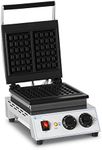 Royal Catering RC-WMS01 Waffle Maker Rectangular 1,500 W Waffle Iron Belgian Waffle Maker (Timer 1-5min, Temp. Range 50-300 °C)